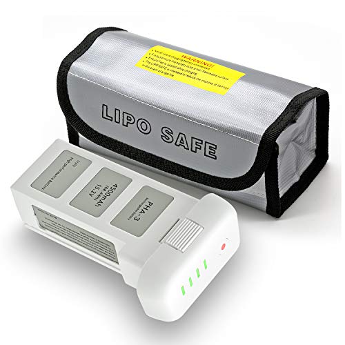 ExpertPower NEW Phantom 3 Replacement Battery with Safety Bag for Battery Storage, One Pack of Intelligent Flight Battery and One Fireproof Safety Bag - size: 1 Battery + Safety Bag