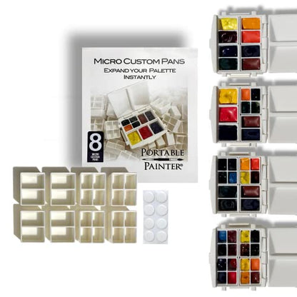 Micro Expansion Pans (8) – Carry Up to 16 Colors Instantly – Travel – Pocket Size – Featherweight - Quality