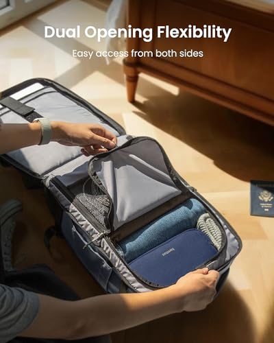 tomtoc Travel Backpack 28L,TSA Personal Item Bag Flight Approved,PFAS Free - color: Silver Gray-ripstop, size: 28L