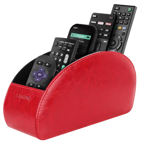 SITHON Remote Control Holder with 5 Compartments - color: Red, size: Small