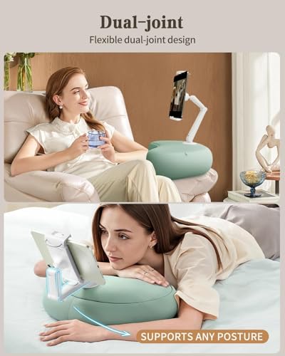 SAIJI Kindle Pillow Stand for Bed – iPad & Tablet Holder (Cyan) - color: Cyan