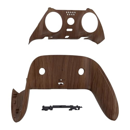 eXtremeRate Top Bottom Decorative Trim Shell Compatible with ps5 Edge Controller DIY Replacement Front Back Clip Shell, Custom Wood Grain Plates Cover Compatible with ps5 Edge Controller - color: Wood Grain