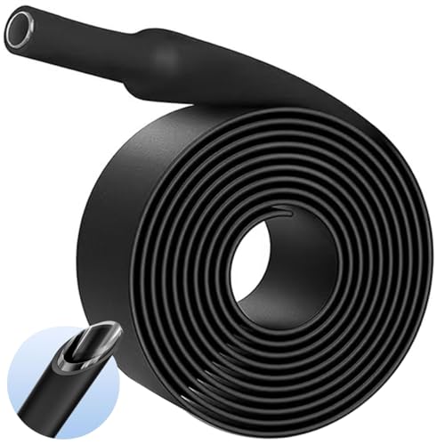 TKDMR 5 Ft 3/4" Heat Shrink Tubing - 3:1 Ratio Marine Grade Heat Shrink,Wire Cable Adhesive Lined Tube Insulation Seal Against Moisture Corrosion and Air Leakage.Black - size: 19.1mm (3/4") - 5Ft