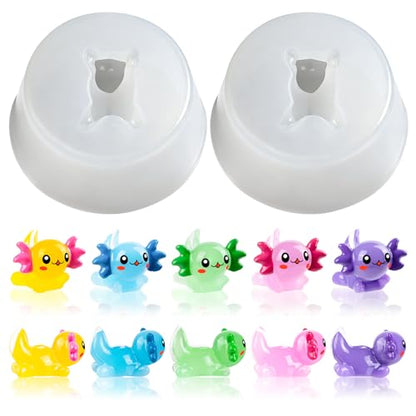 2 Pcs Mini Cute Axolot Figurines Silicone Mold - color: 2 Pcs Axolot White