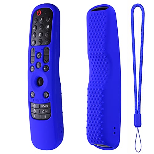Hi Color Silicone Cover for MR24GA/MR21GA/MR22GN/MR23GA Protective Case Compatible with LG Magic TV C2 C3 G3 OLED Remote Control Slicone Sleeve with Lanyard (Blue) - color: blue