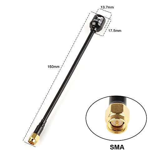 HGLRC RHCP SMA Long Range Antenna FPV Hammer Mini 2.5dBi Super Mini 5.8G for RC Drone (2pcs) - style: 2pcs long SMA RHCP