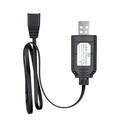 7.4V, 3 Pin USB Charger Compatible with Gel Blaster, Splatter Ball Gun, SCX24 RC Car, Drone - XH-3P 2S Lipo Battery Charger Cable (1.8Ft)