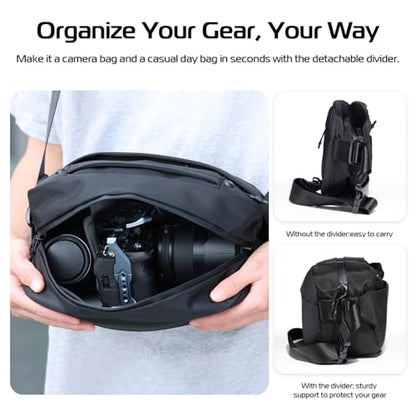 ULANZI 10L Camera Sling Bag, Water-Resistant Camera Case with Tripod Holder - size: 10L