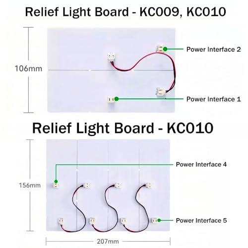 Lithophane Led Backlight Board Kit KC009 KC010 for Bambu Lab H2D/X1/P1P/A1 LED Light Board LED Backlights Makerworld Model Parts USB 3D Print Accessory Photo Model DIY Light Box（2PCS） - size: S