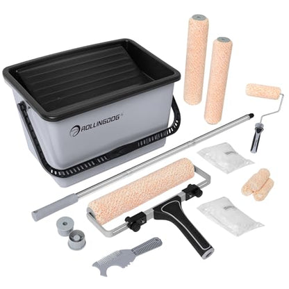 ROLLINGDOG 12 Inch Paint Roller Kit Large Paint Bucket and Roller - color: 21 PC paint roller kit