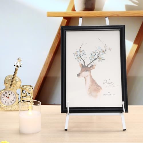 Leinuosen 1 Pcs Metal Tabletop Easel Stand, Tripod Display,White - color: White