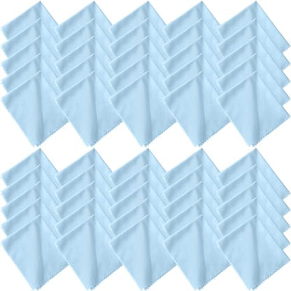 Frienda 50 Pcs Microfiber Glass Cleaning Cloths Lens, Blue - color: Blue