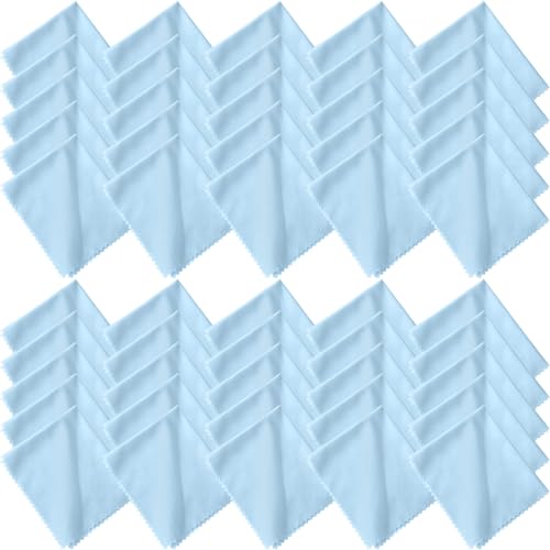 Frienda 50 Pcs Microfiber Glass Cleaning Cloths Lens, Blue - color: Blue