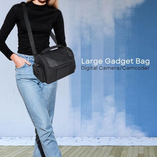 Large Padded Camera Bag with Shoulder Strap – DSLR & Mirrorless Camera Carrying Bag, Lightweight Protective Crossbody Camera Bag - size: Large