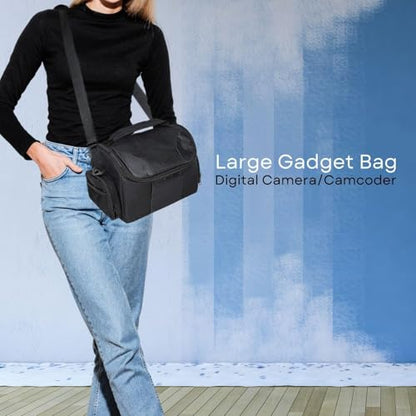Large Padded Camera Bag with Shoulder Strap – DSLR & Mirrorless Camera Carrying Bag, Lightweight Protective Crossbody Camera Bag - size: Large