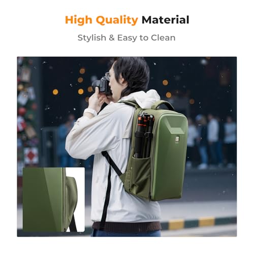 K&F CONCEPT Camera Backpack,Hardshell Photography DSLR Camera Bag - color: Green