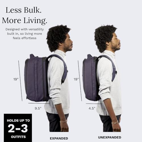 Knack Series 1 Medium Travel Backpack, 15.6-Inch Laptop, Expandable 27-39L - color: Dark Blue, size: Medium
