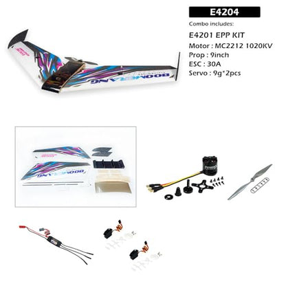 E42 EPP Flying Wing RC Airplane Model 1114mm Wingspan FPV Delta Wing Tail-Pusher - Glider Kit with Power Combo (KIT+Motor+Prop+ESC+Servos)
