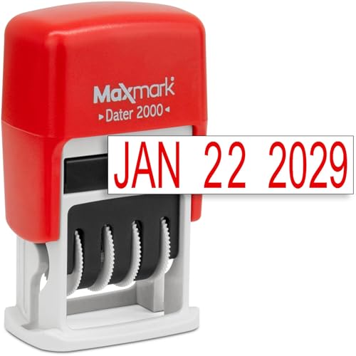 MaxMark 2000 Dater Self Inking Date Stamp - Red - color: Red, size: 2000
