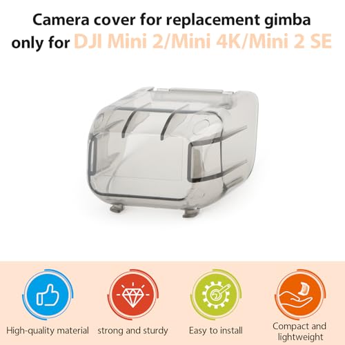 for DJI Mavic Mini 4K Gimbal Camera Protector Lens Dustproof Replacemen for DJI Mini 2/Mini 4K/Mini 2 SE Gimbal Camera Lens Cover Cap Drone Accessories Parts (Black Transparent)
