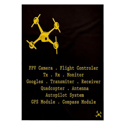 3dRose Black & Yellow Drone with DIY 22x30 Bath Hand Pool Towel - size: 22x30 Bath Hand Pool Towel