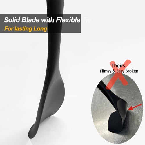 Vovoly Silicone Spatula Spoon Set, 11 IN, Black, Spoonulas Heat Resistant - color: Black Spoonula set