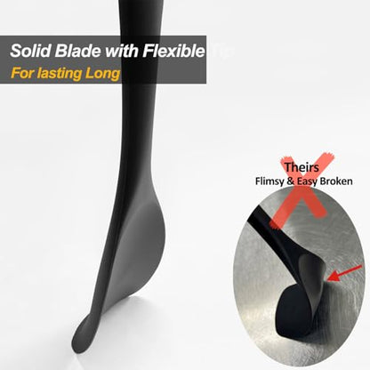 Vovoly Silicone Spatula Spoon Set, 11 IN, Black, Spoonulas Heat Resistant - color: Black Spoonula set