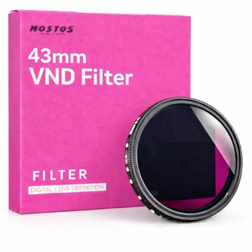 MOSTOS® - Variable ND Filter ND2 to ND400 (1–9 Stop) Adjustable Neutral Density Filter for DSLR & Mirrorless Cameras (43mm VND Filter) - size: 43mm VND Filter