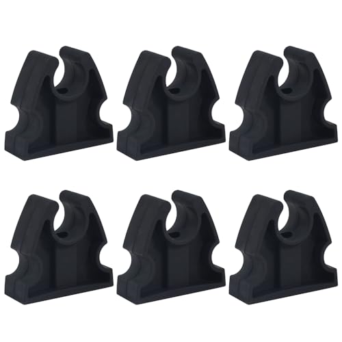 Rubber Pole Light Storage Clips for Boat to Hold 3/4 Inches Poles, Versatile Black Clips for Marine Organization Boat Accessories