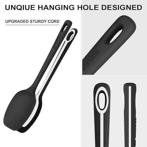 ChefAide 5 Pieces Silicone Spatulas Set, Heat Resistant Rubber Spatula - color: Black, size: 5 pieces