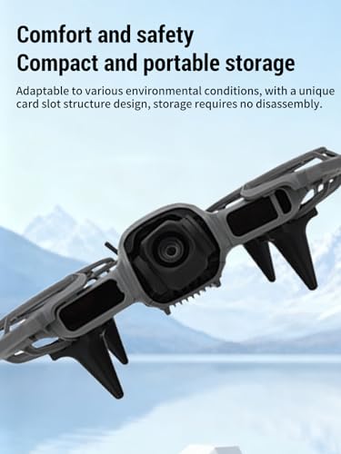 4-Pack Drone Landing Gear for DJI Neo 2, Lightweight Extension Legs Anti-Scratch Protector Bracket, Shockproof Plastic for DJI Neo Drone Accessories (Black)