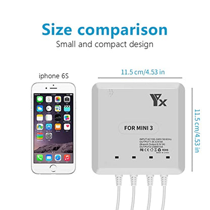 Battery Charger for DJI Mini 4 & Mini 3 Pro Drone, 6 in 1 Rapid Multi Charging Hub, Simultaneous Charge 4 Batteries