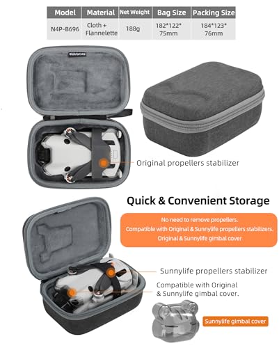 Anbee Carrying Case for DJI Mini 4 Pro RC Drone, Main Body Storage Bag
