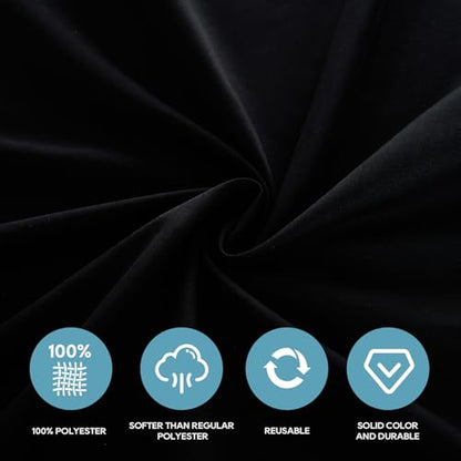 VidaFete Everyday Series Rectangle Tablecloth 60" x 102" 6 Pack Black - color: Black, size: 102" x 60" (6 Pack)