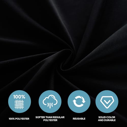 VidaFete Everyday Series Rectangle Tablecloth 60" x 102" 1 Pack Black - color: Black, size: 102" x 60" (Rectangular)