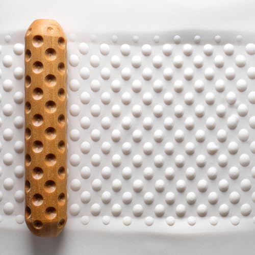 MKM Pottery Tools Wood Big Hand Rollers for Clay (BHR-161 Dots) - color: BHR-161 Dots