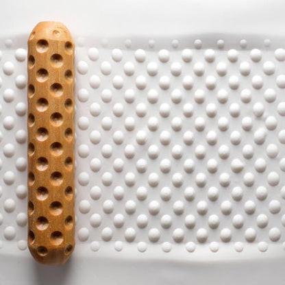 MKM Pottery Tools Wood Big Hand Rollers for Clay (BHR-161 Dots) - color: BHR-161 Dots