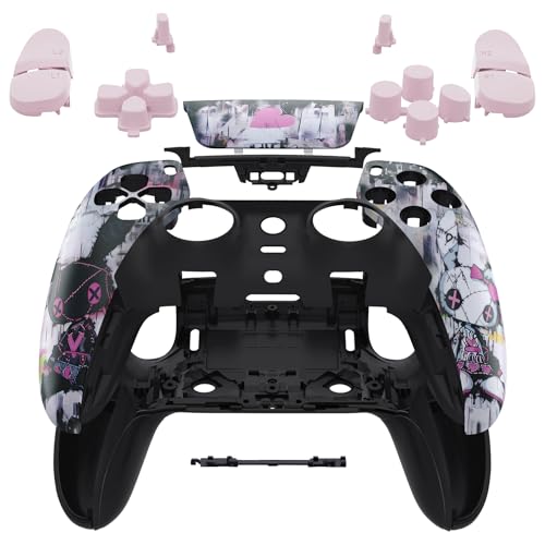 eXtremeRate Full Set Shell Buttons Touchpad Cover Compatible with p s 5 Edge Controller, Lovely Punky Bunny Replacement Decorative Trim Shell Front Back Plates Compatible with p-s-5 Edge Controller - color: Lovely Punky Bunny