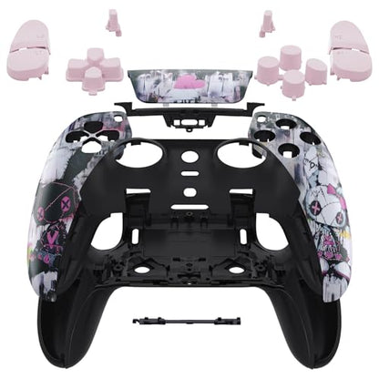eXtremeRate Full Set Shell Buttons Touchpad Cover Compatible with p s 5 Edge Controller, Lovely Punky Bunny Replacement Decorative Trim Shell Front Back Plates Compatible with p-s-5 Edge Controller - color: Lovely Punky Bunny