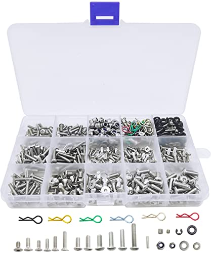 710PCS RC Screw Kit, 304 Stainless Steel Hex Bolts for Traxxas Axial Redcat