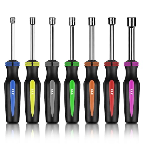 P.I.T. 7 PCS SAE Nut Driver Set for Bolts Nuts Fasteners,3/16 to 1/2 Inch - size: SAE-7 Piece