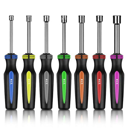 P.I.T. 7 PCS SAE Nut Driver Set for Bolts Nuts Fasteners,3/16 to 1/2 Inch - size: SAE-7 Piece