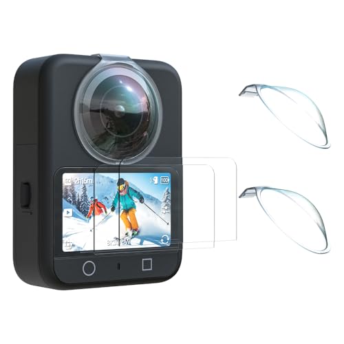2PCS Screen Protector + PC Lens Guards for DJI OSMO 360, Tempered Glass Screen Cover Ultra HD 9H Anti-Scratch Protective Film, Scratch Resistant Film Only for DJI OSMO 360 Accessories kit