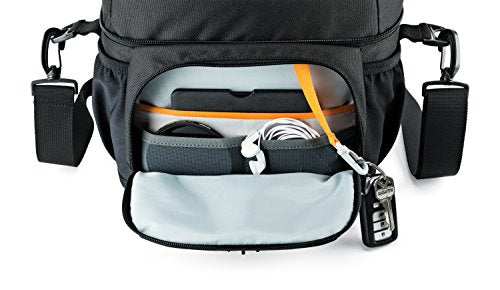 Lowepro LP37123, Nova 180 AW II Camera Bag, Waterproof, Customizable, Fits Pro-Depth DSLR with Lens, Compact Drone, 3-4 Additional Lenses, Flash, Black - color: Black