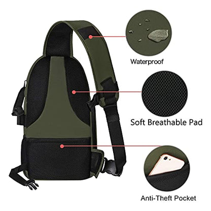 MOSISO Camera Sling Bag, Photography Shoulder Bag Compact Camera Backpack - color: Army Green