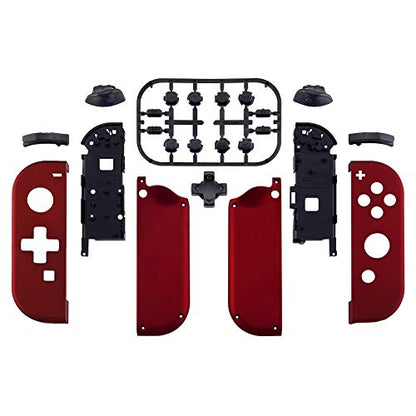 eXtremeRate Soft Touch Red Joycon Handheld Controller Housing (D-Pad Version) with Full Set Buttons, DIY Replacement Shell Case for Nintendo Switch & Switch OLED Joy-Con – Console Shell NOT Included - color: Red