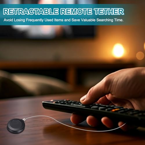 PATIKIL Retractable Remote Control Cable Tether (3ft / 0.9M, Black)(3 Set) Round Remote Control Security Lanyard Lock Adjustable Locking Leash with Round Iron Cap, Suit for - TVs/Tablets - color: Black