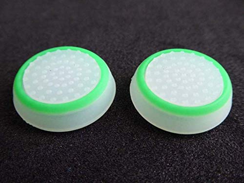 Silicone Thumb Stick Joystick Cap Analog Grip Thumbsticks Cap Cover Case for Switch NS Controller (White-Green) - color: White-Green