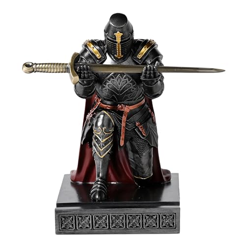 Medieval Templar Vanguard Officer Knight Pen Holder Desk Organizers Iron - color: Iron