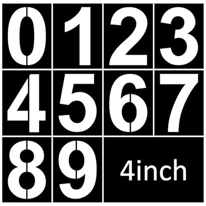 4 Inch Number Stencils Plastic Number Stencils Reusable Digital Painting Templates for Cake Stencil Address Templates - size: 4 Inch